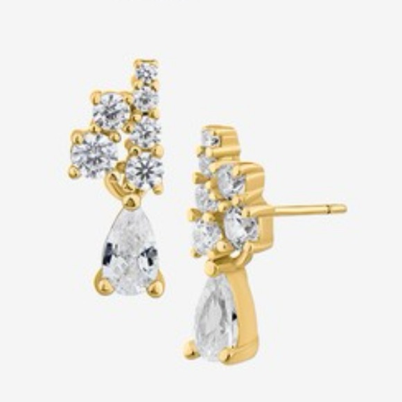 Kenneth Jay Lane Gold Crystal Earrings - Picture 4 of 4